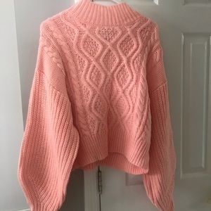 Pink cropped sweater